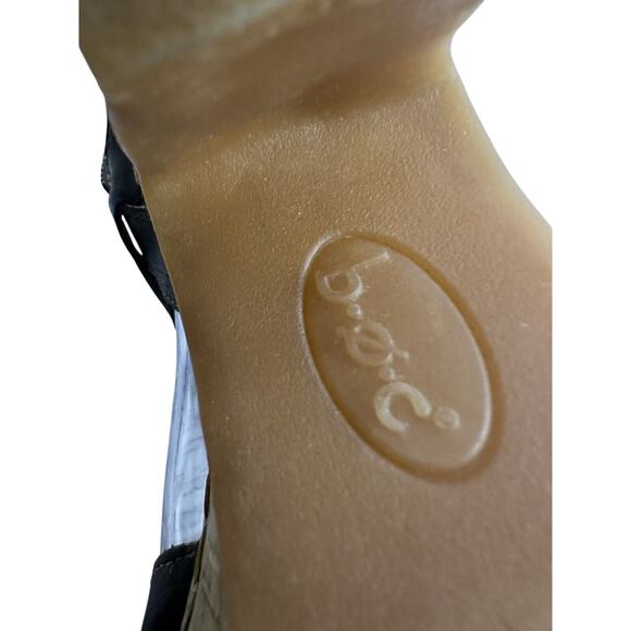 Born Concept BOC Wedge Cork Heel Black Strap Sandals size 10 - Picture 13 of 16